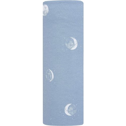 aden + anais Comfort Knit Baby Swaddle Blanket for Newborn Girl and Boy, Super Soft Cotton with Spandex, Versatile Stroller Cover, Burp Cloth, Nursing Shield, 47 x 47 Inch, Blue Moon