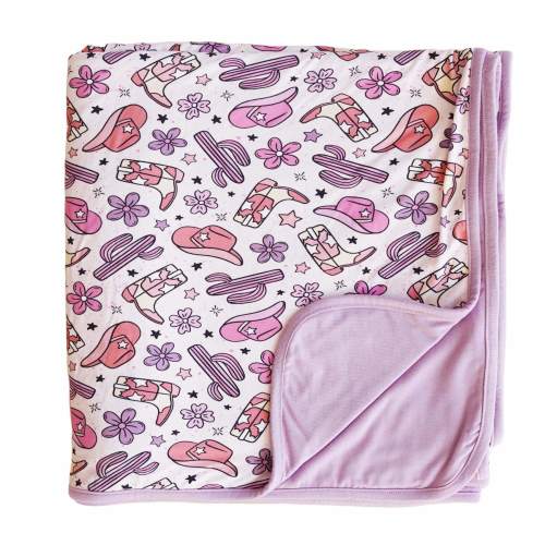 Buckaroo Cowgirl Double Sided Bamboo Blanket