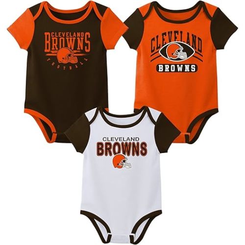 Outerstuff NFL Teams Newborn Baby and Infant Short Sleeve Bodysuit Variety 3-Pack (0-18m)