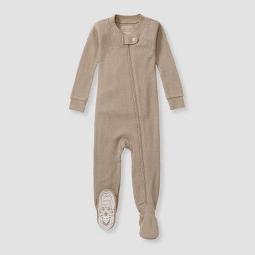 Burt's Bees Baby® Baby Boys' Snug Fit Lyocell Thermal Solid Footed Pajama, Color: Tan, Size: Infant3-6M