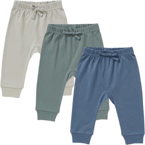 GFQLONG Baby Boy Jogger Pants Organic Cotton Infant Bottom for 0-24 Months