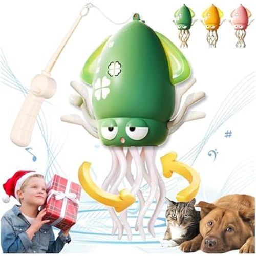 Electric Dancing Octopus Toy, Electric Automatic Obstacle Avoidance Octopus, Auto-Avoid Crawling Dancing with LED Music Stress Relief Gift to Bring Endless Giggles (Blue)