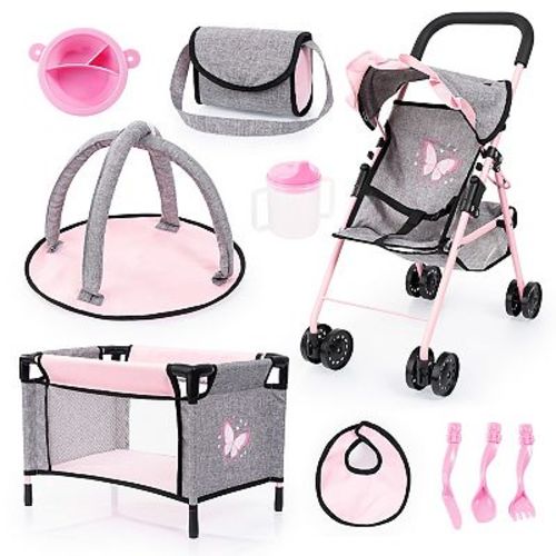 Bayer Design Dolls: Baby Doll Stroller 10-Piece Set