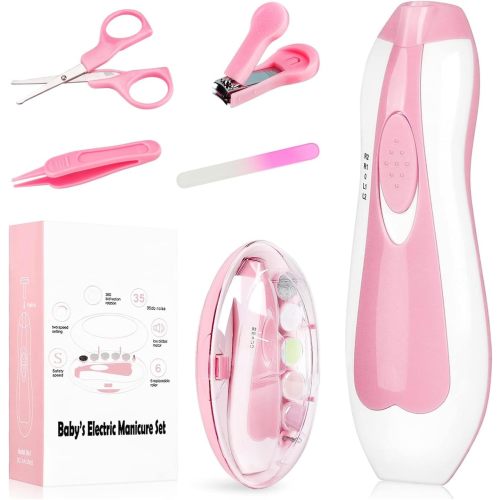 Baby Nail Trimmer Electric, Baby Nail Clippers Safe Baby Nail File Kit Trim Polish Grooming Kit for Newborn Infant Toddler or Adults Toes Finger Care