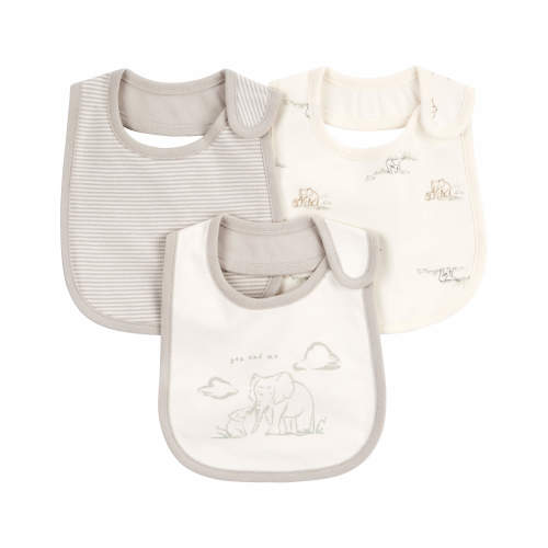 Baby 3-Pack Teething Bibs - Style,Grey/White