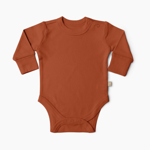 Goumi Kids x Babylist Bamboo & Organic Cotton Long Sleeve Bodysuit - Clay, 0-3M