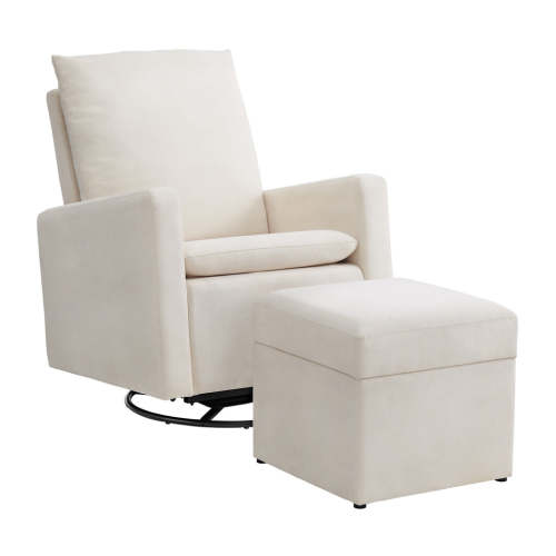 Oxford Baby Everlee Glider with Ottoman in Cream