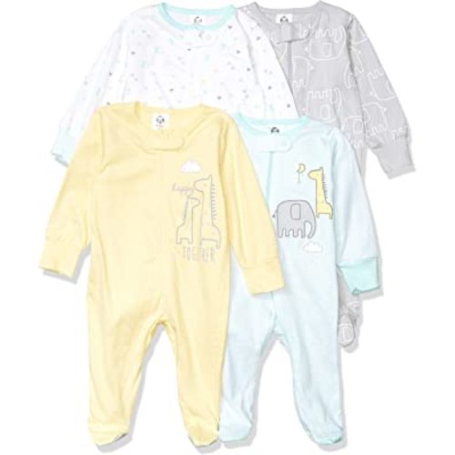 Gerber unisex-baby 4 Pack Sleep 'N Play Footie