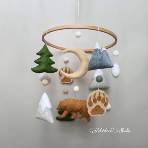 Mountains Baby Mobile Nature Nursery Mobile Woodland - Etsy