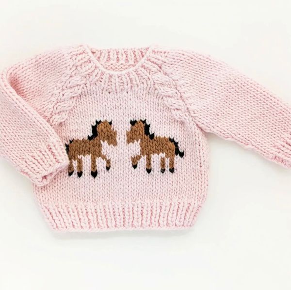 Pony Handknit Sweater (Pink)
