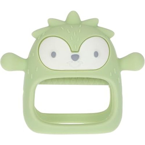 Nuby Silicone Wrist Teething Mitten - Baby Teether Ring - 3+ Months - Provides Teething Relief for Babies and Toddlers - Green Hedgehog