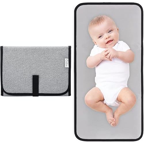 Baby Changing Pad, Portable Diaper Changing Pads for Newborn Girl & boy – Waterproof Travel Changing Station- Gift by Comfy Cubs (Grey, Compact)