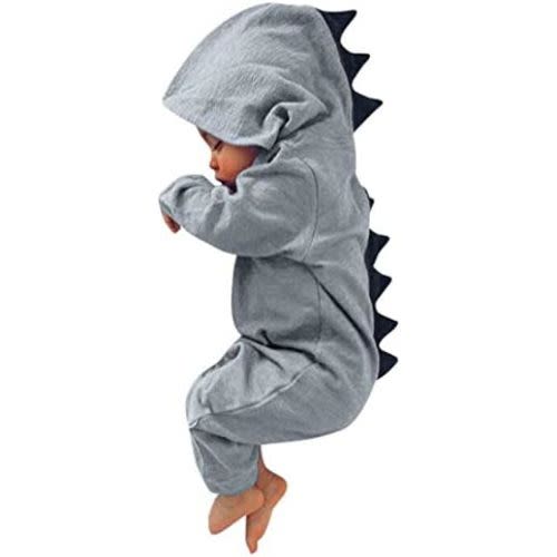 Noubeau Interesting Infant Baby Kids Cartoon Dinosaur Hooded Romper Jumpsuit Layette Sets Clothes