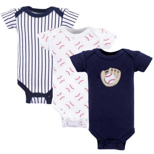 Luvable Friends Baby Boy Cotton Preemie Bodysuits 3-Pack, Baseball, Pr — buybuy BABY