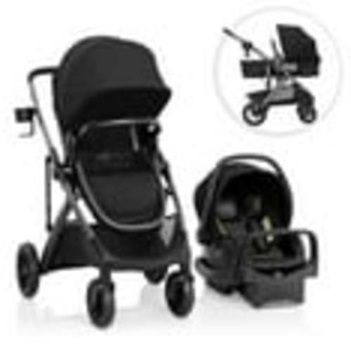 Evenflo Pivot Suite Modular Travel System with LiteMax Infant Car Seat (Dunloe Black)