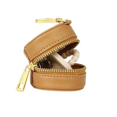 FAWN DESIGN The Paci Case, Tan Pacifier Holder, Premium Pebbled Faux Leather Paci Holder, Insulated Pacifier Case with Zipper and Clip, Fits Most Standard Size Pacifiers, 2.25 x 2.25 inches