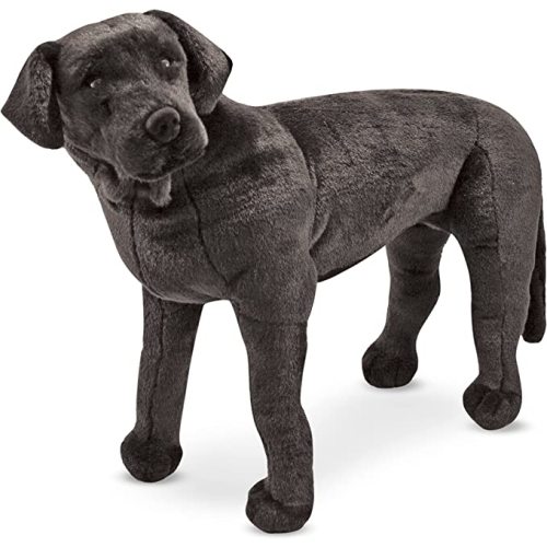 Melissa & Doug Giant Black Lab - Lifelike Stuffed Animal Dog (over 2 feet tall), Soft Polyester Fabric, Beautiful Black Lab Markings, Handcrafted, 77.47 cm H x 49.53 cm W x 24.13 cm L