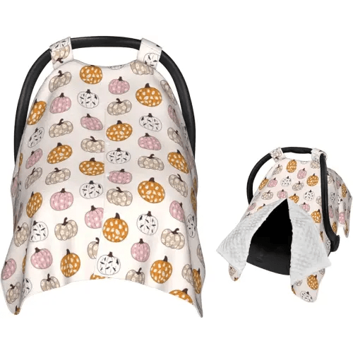 Pumpkins and Bats Baby Car Seat Canopy Nursing Cover for Newborn Car Seat Breastfeeding Covers Blanket Newborn Shower Gift
