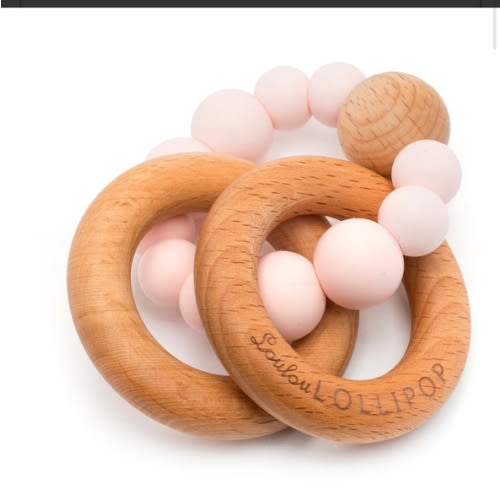 Loulou Lollipop Bubble Silicone and Wood Rattle Teether | SCHEELS.com