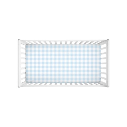 Blue Gingham Crib Sheets