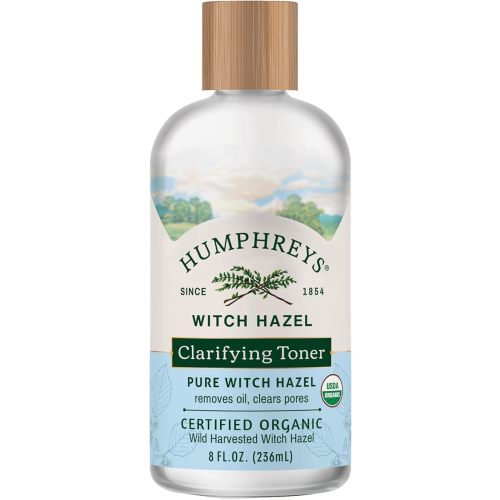Humphreys Witch Hazel Clarifying Toner | Wild Harvested Witch Hazel | USDA Organic | Natural | Hydrating | Clears Pores & Removes Oil | 8 fl oz
