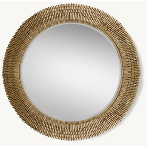Layered Petal Round Mirror - Aged Brass | RH Baby & Child