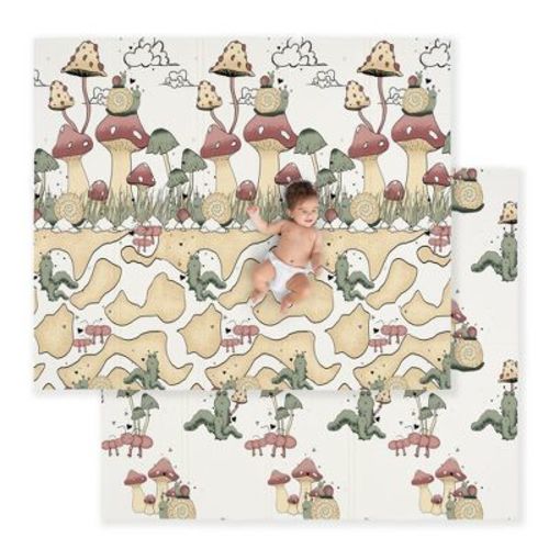 JumpOff Jo - Waterproof Foam Padded Play Mat for Infants, Babies, Toddlers, Play Pens & Tummy Time, Foldable Activity Mat - Garden Party