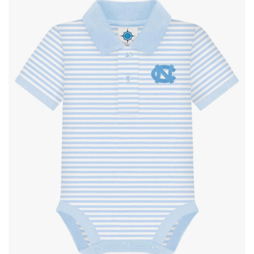 Creative Knitwear College Baby Striped Polo Bodysuit - Team Logo, Multiple Colors, for Boys & Girls (0-12 Months)