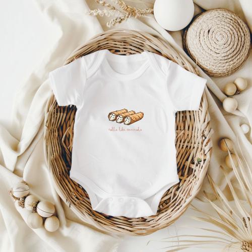 Rolls Like Cannols Italian Baby Infant Jersey Bodysuit, Baby Shower Gift, Newborn Clothing, Baby Outfit, Baby Romper, Baby Clothes, onesie