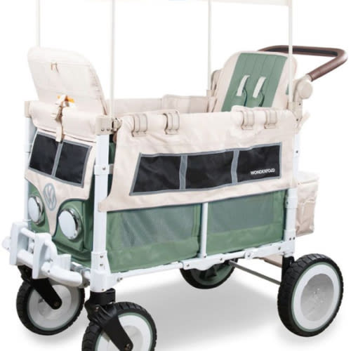 WonderFold VW2 Volkswagon Double (2 Seater) Stroller Wagon - Sage Green