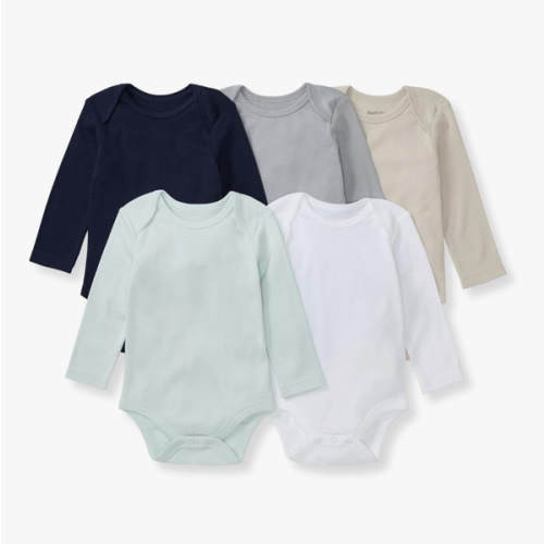 Burt's Bees Baby Unisex Organic Cotton Short and Long Sleeve Bodysuits, 5-Pack
