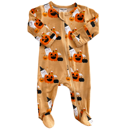 2-Way Zip Footie, Halloween Cluster