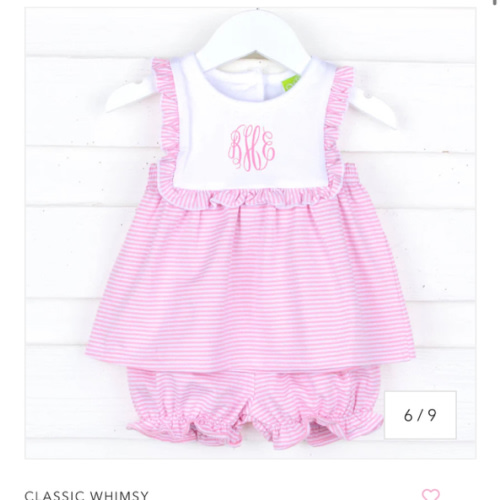 Stripe Knit Bib Bloomer Set