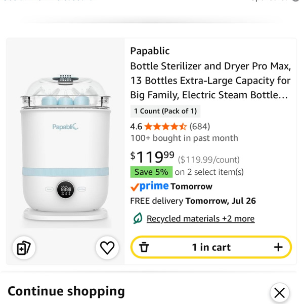 Amazon.com: Papablic Bottle Sterilizer and Dryer Pro Max, 13 Bottles Extra-Large Capacity for Big Family, Electric Steam Bottle Sanitizer for Baby Bottles, Parts & Other Newborn Essentials