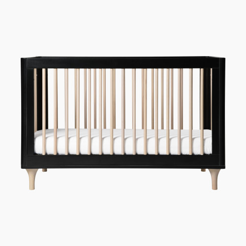 babyletto Lolly 3-in-1 Convertible Crib with Toddler Bed Conversion Kit - Black/Washed Natural