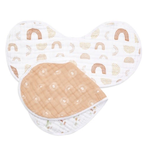 boutique cotton muslin burpy bibs 2 pack