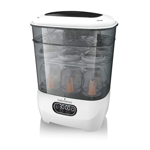 Baby Brezza Bottle Sterilizer and Dryer Advanced – 33% Faster - Largest Capacity Steam Sanitizer - Universal Sterilization Machine for All Bottles + Pump Parts - HEPA Air Filter