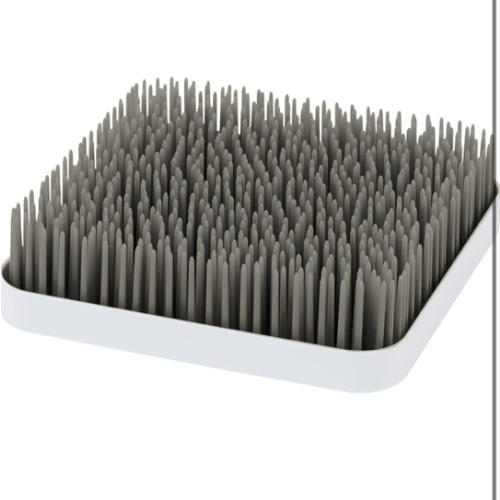Boon Grass Plastic Drying Rack - Modern Countertop Baby Bottle Organizer - 9.75 x 9.88 x 3.0 inches - Gray