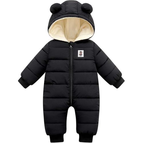 Happy Cherry Baby Snowsuit Winter Coat Warm Hoodie Romper Puffer Jacket