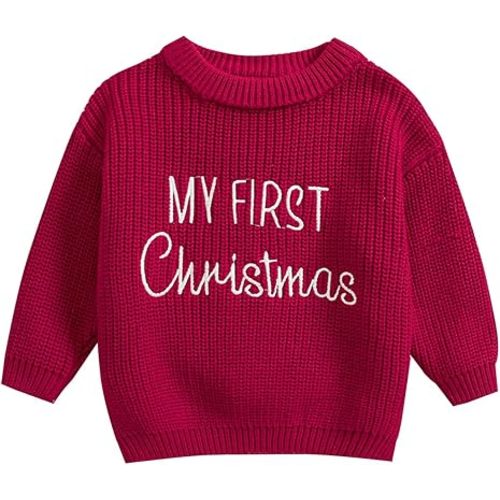Baby Halloween Sweater Pumpkin Print Long Sleeve Crewneck Embroidery Knit Sweatshirt Toddler Fall Winter Pullover