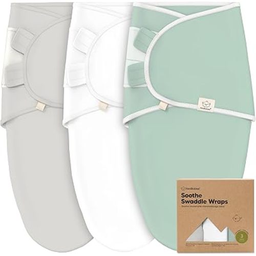 KeaBabies 3-Pack Baby Swaddle Sleep Sack 0-3 Months - 100% Cotton Swaddles for Newborns, Infant, Soft & Breathable Newborn Sleep Sack, Easy To Use Baby Nursery Swaddling Blanket (Sage, XS)
