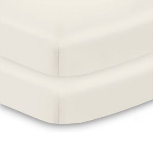 Breathablebaby All-in-one Fitted Sheet & Waterproof Cover, For 38" X 24" Mini Crib Mattress (2-pack), Ecru