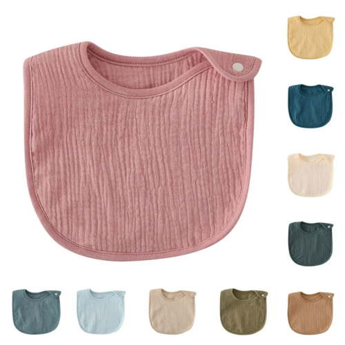 ZZwxWA Baby Muslin Bibs, Soft Cotton Drool Bibs for Boys Girls, Adjustable and Absorbent Newborn Bib Set for Feeding and Drooling Clearance Sales