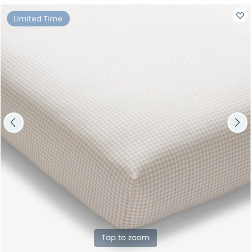 Ditsy Gingham Classic Cool Organic Cotton Percale Fitted Crib Sheet