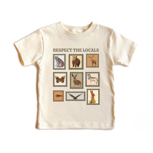 Respect The Locals Kids Shirt, Nature Wildlife Toddler Tee, Animal Lover Baby Bodysuit, National Park Trip Outfit