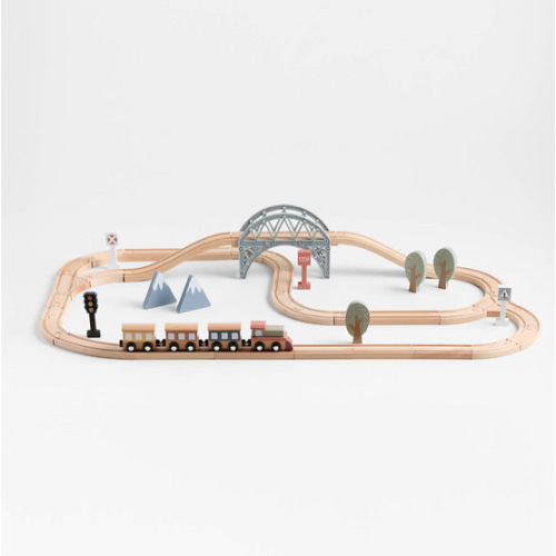 45-Piece Wooden Kids Train Set