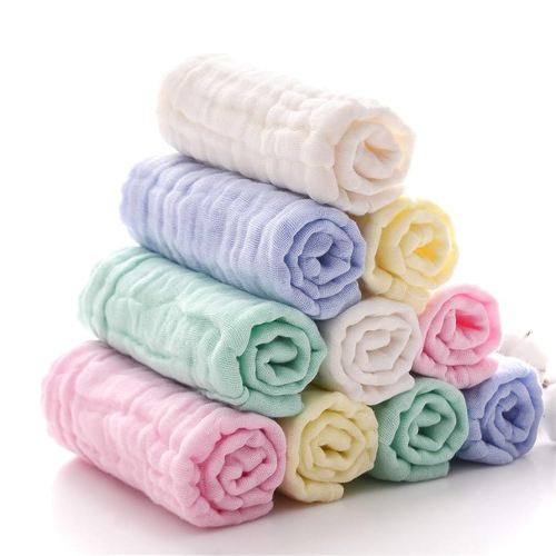 Baby Muslin Washcloths and Burp Cloths, Soft Absorbent Face Towels for Newborns,Natural Cotton Wipes for Sensitive Skin,Registry as Shower Gift, 10 Pack 12x12 inches by MUKIN (Multicolored)
