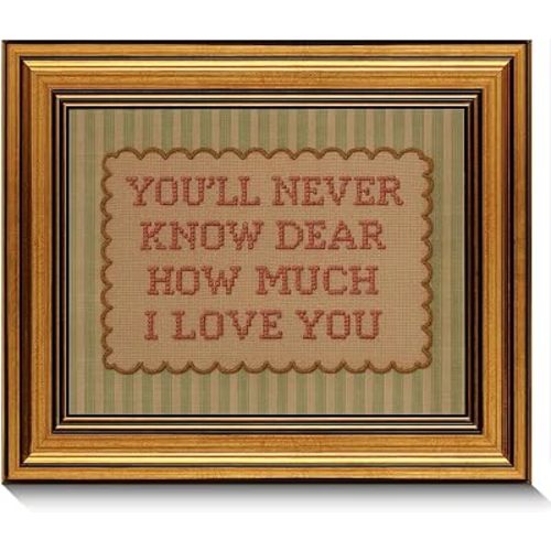 Vintage Gold Framed Nursery Wall Art Baby Love Quote Painting Canvas Prints