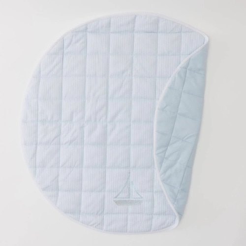 Tummy Time Mat - Boat on Blue Mat