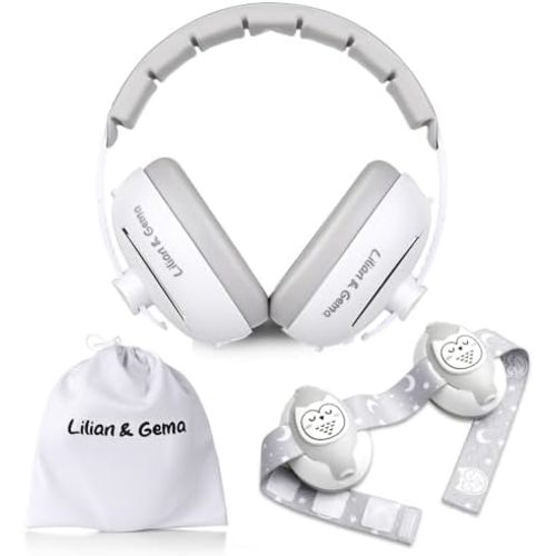 Lilian&Gema 2-in-1 Baby Ear Muffs Noise Protection, Noise Cancelling Headphones for Baby & Toddler up to 4 Years